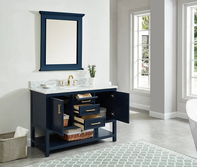 1.0 Manhattan 48" Vanity With Carrara Marble Top