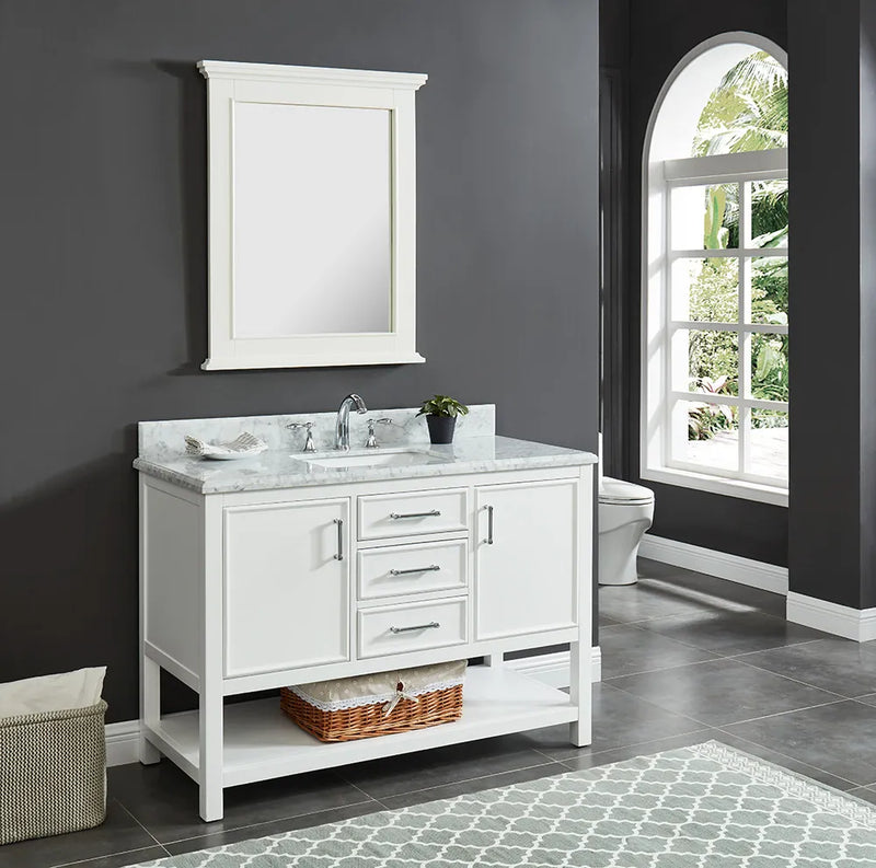 1.0 Manhattan 48" Vanity With Carrara Marble Top