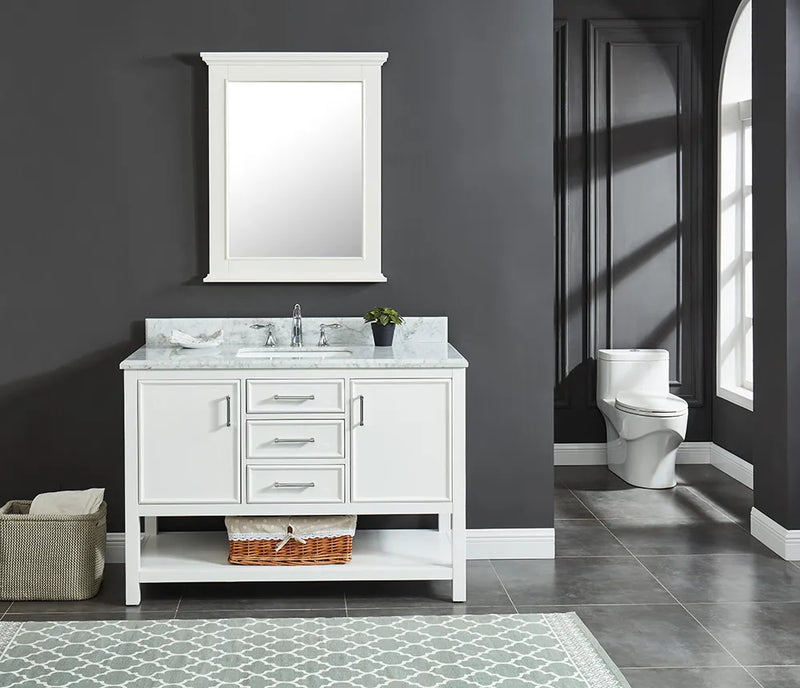 1.0 Manhattan 48" Vanity With Carrara Marble Top