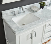 1.0 Manhattan 60" Vanity With Carrara Marble Top