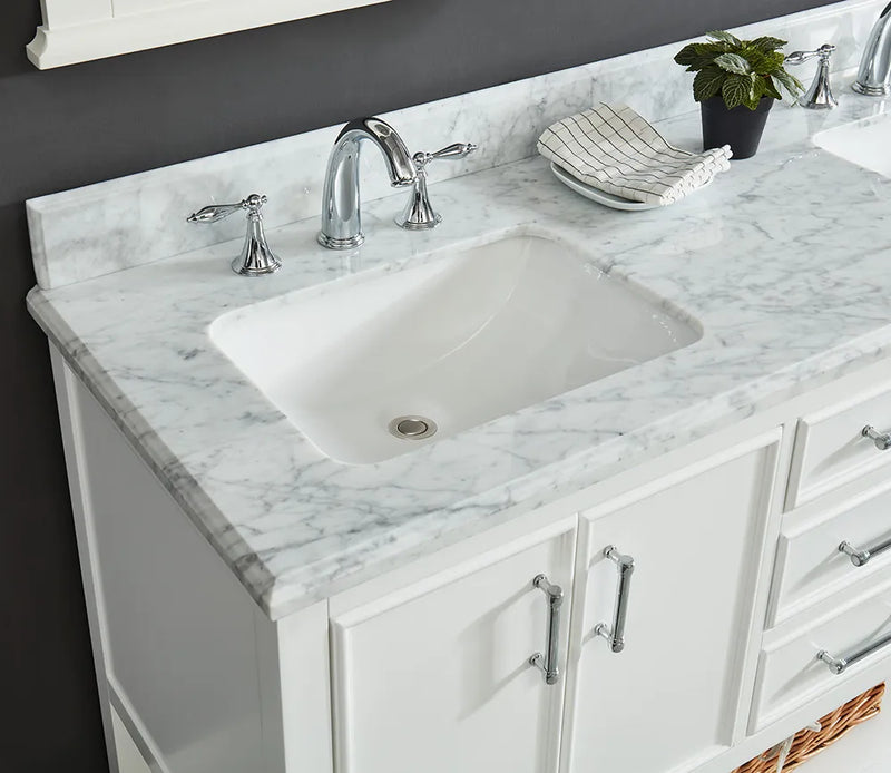 1.0 Manhattan 60" Vanity With Carrara Marble Top