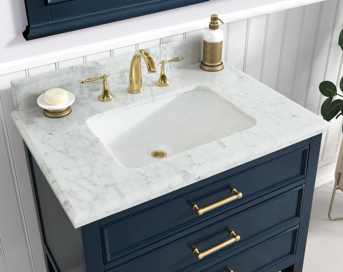 1.0 Manhattan 30" Vanity With Carrara Marble Top