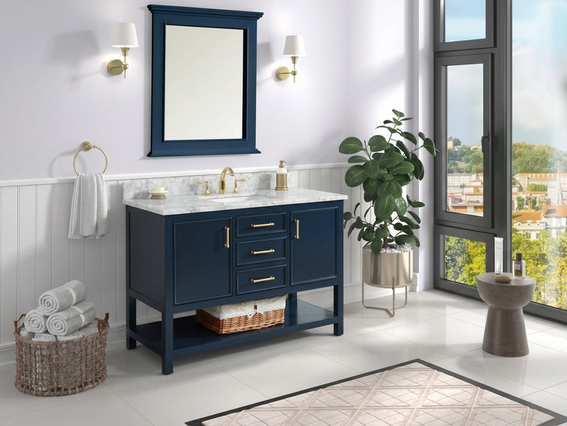 Premium Manhattan 48" Vanity With Premium Carrara Marble Top