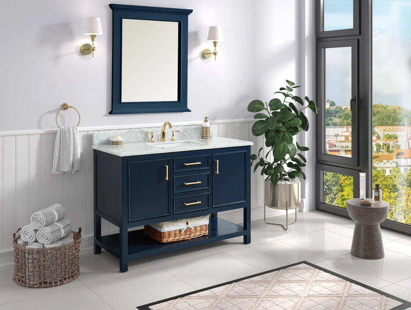 1.0 Manhattan 48" Vanity With Carrara Marble Top