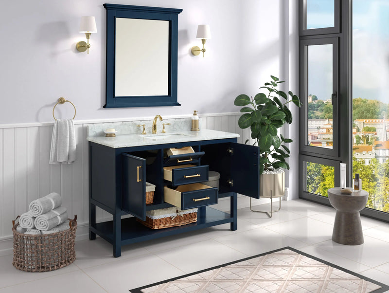 1.0 Manhattan 48" Vanity With Carrara Marble Top