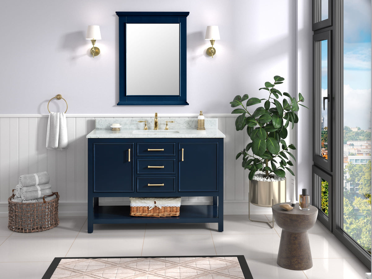 Manhattan 48" Vanity With Carrara Marble Top