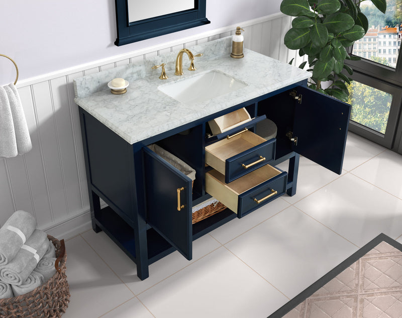 Manhattan 48" Vanity With Carrara Marble Top
