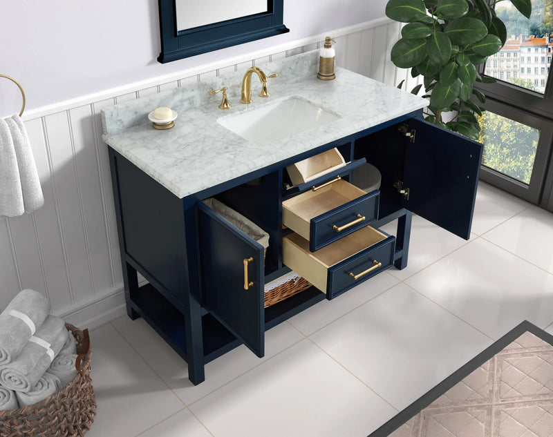 1.0 Manhattan 48" Vanity With Carrara Marble Top