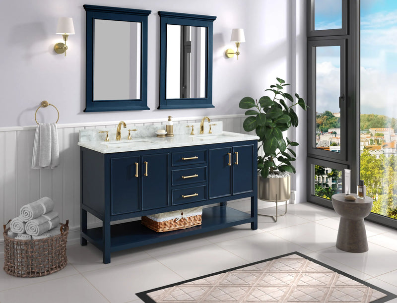 1.0 Manhattan 60" Vanity With Carrara Marble Top
