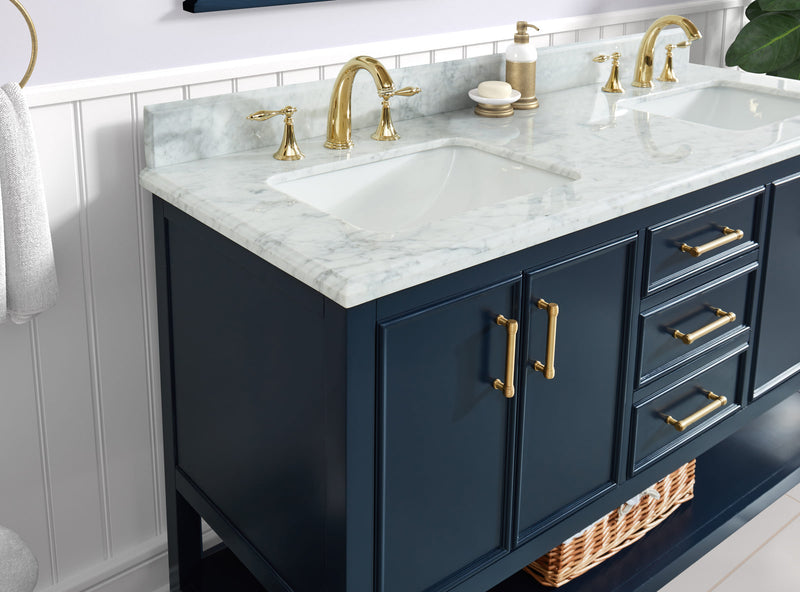 Manhattan 60" Vanity With Carrara Marble Top