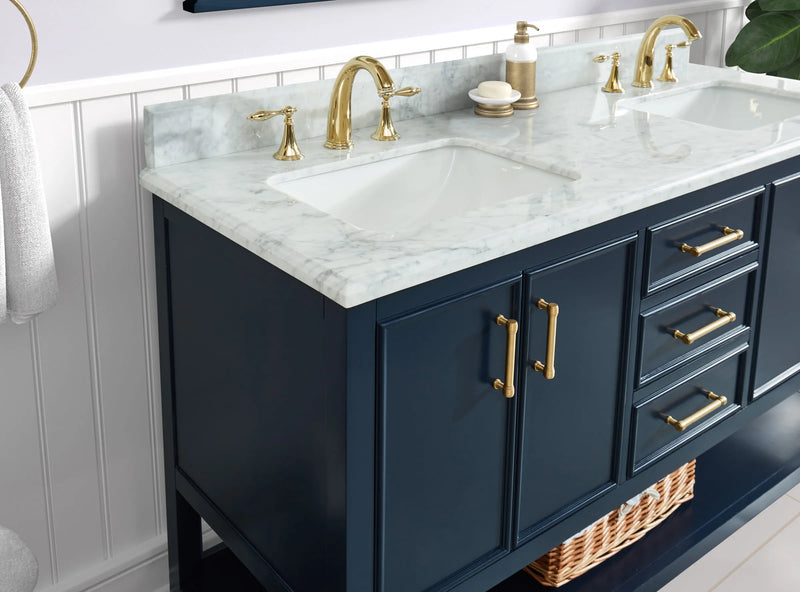 1.0 Manhattan 60" Vanity With Carrara Marble Top