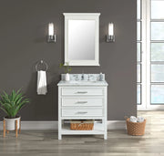 1.0 Manhattan 30" Vanity With Carrara Marble Top