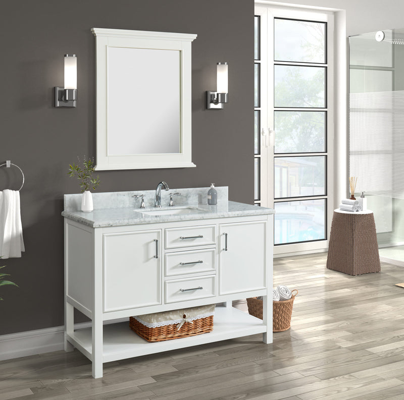 Manhattan 48" Vanity With Carrara Marble Top
