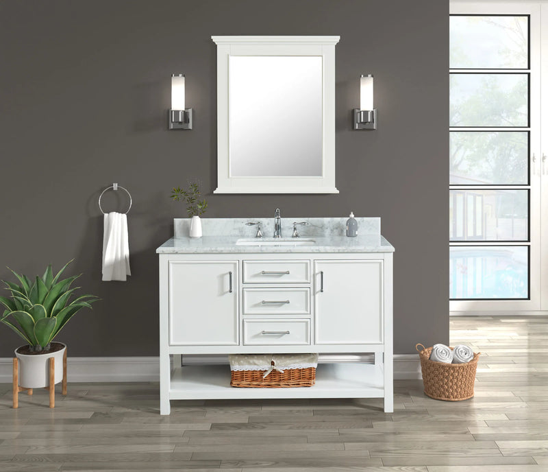 1.0 Manhattan 48" Vanity With Carrara Marble Top