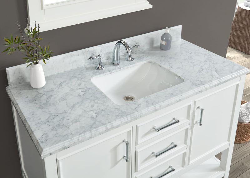 Manhattan 48" Vanity With Carrara Marble Top