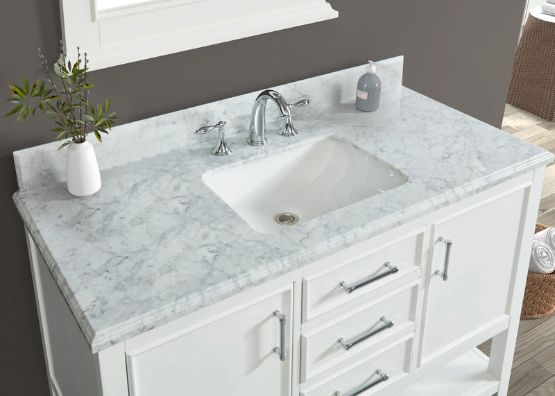 1.0 Manhattan 48" Vanity With Carrara Marble Top