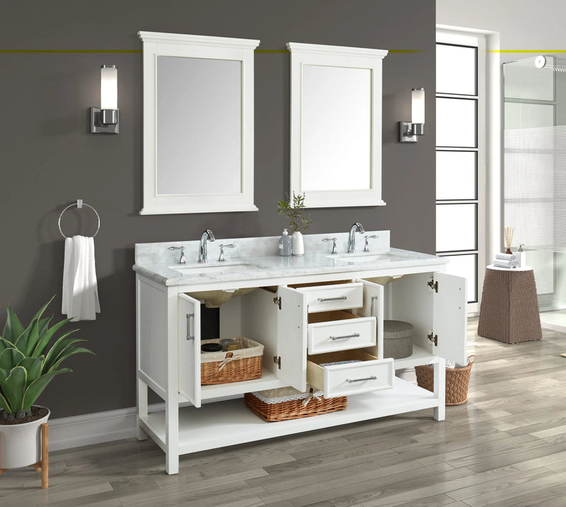 1.0 Manhattan 60" Vanity With Carrara Marble Top