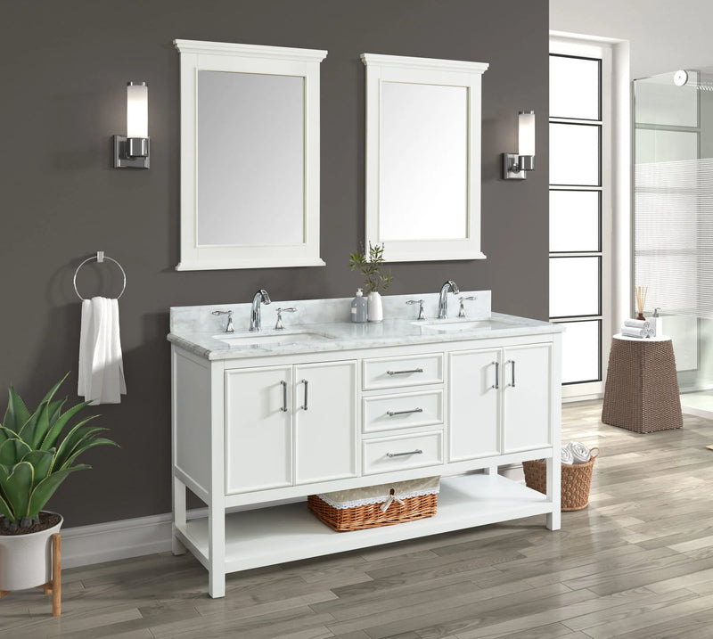 1.0 Manhattan 60" Vanity With Carrara Marble Top