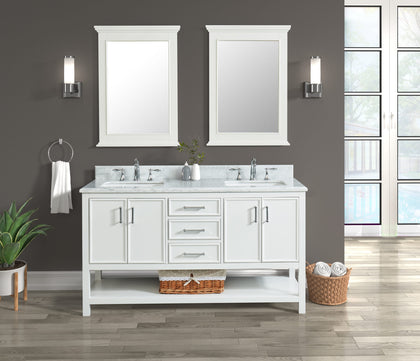 Manhattan 60" Vanity With Carrara Marble Top