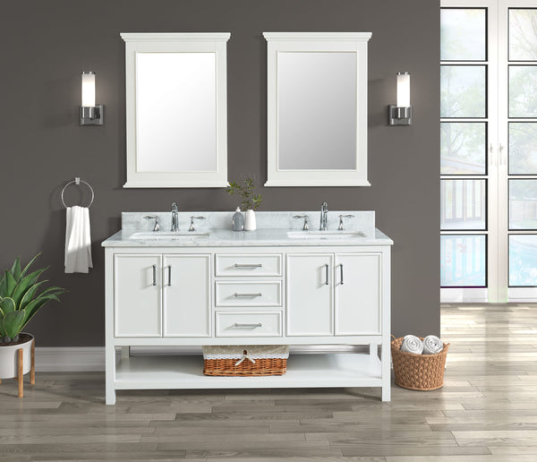 Manhattan 60" Vanity With Carrara Marble Top