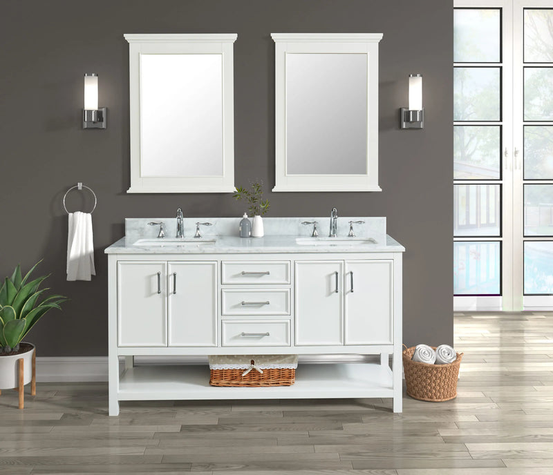 1.0 Manhattan 60" Vanity With Carrara Marble Top