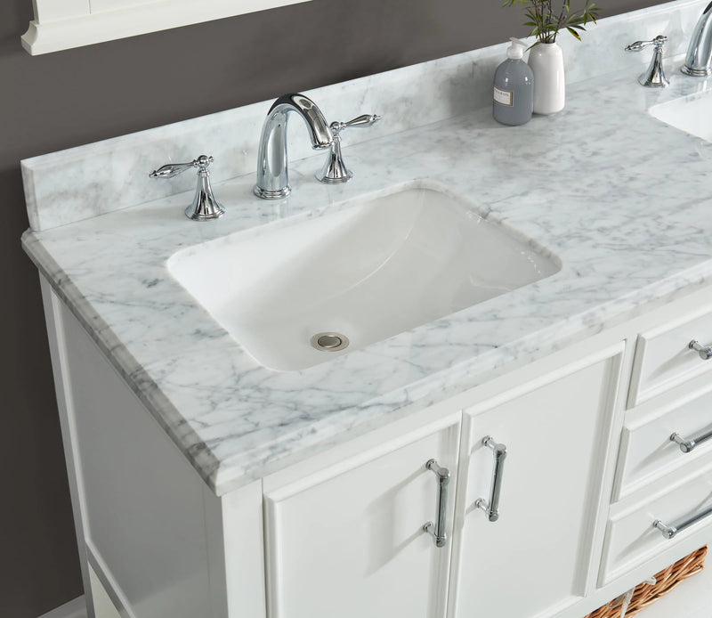 1.0 Manhattan 60" Vanity With Carrara Marble Top