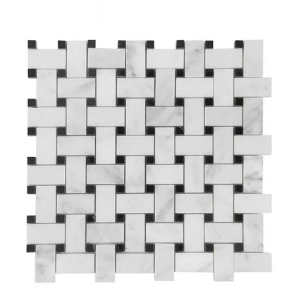 Basketweave - Porcelain Matte & Satin Glazed Mosaic Floor and Wall Tile - Sample (Product Shown is Full Size)