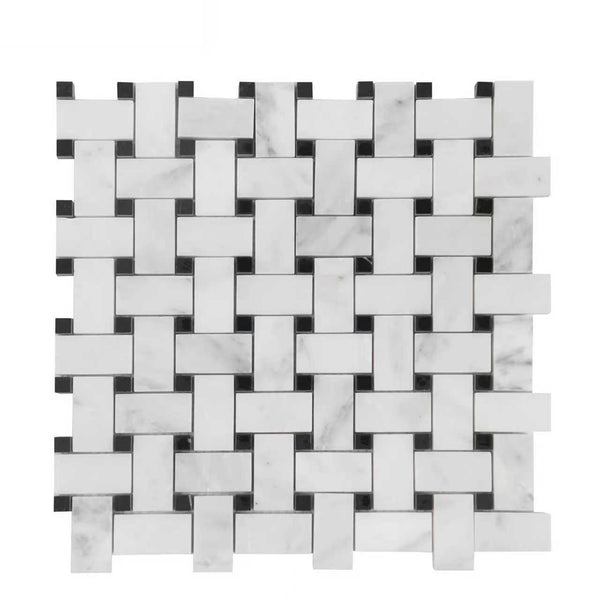 Basketweave - Porcelain Matte & Satin Glazed Mosaic Floor and Wall Tile - Sample (Product Shown is Full Size)