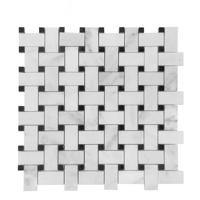 Basketweave - Porcelain Matte & Satin Glazed Mosaic Floor and Wall Tile - Sample (Product Shown is Full Size)