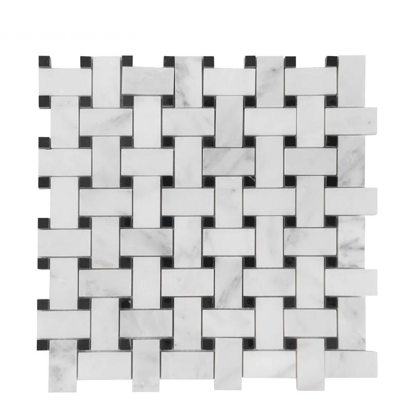Basketweave - 12-in x 12-in Porcelain Matte & Satin Glazed Mosaic Floor and Wall Tile( 20 sq. ft. /Box )