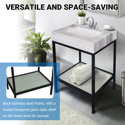Vaia 24" Bathroom Vanity Set with Natural Marble Top
