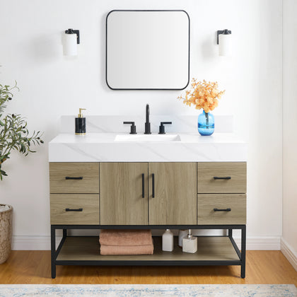Utopia 48" Freestanding Bathroom Vanity with Calacatta Sintered Stone Top