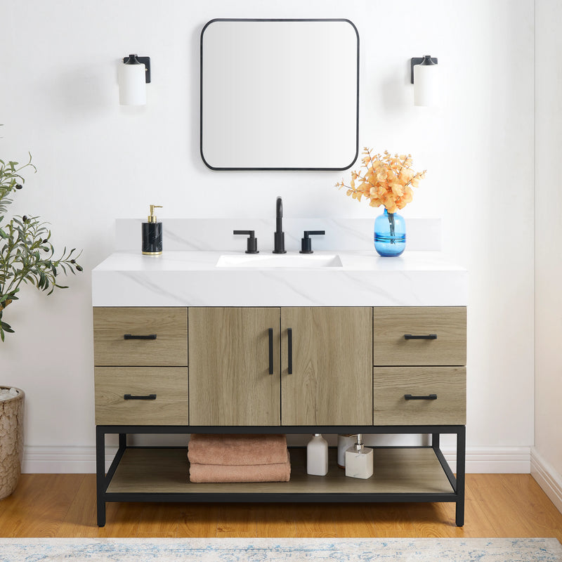Utopia 48" Freestanding Bathroom Vanity with Calacatta Sintered Stone Top
