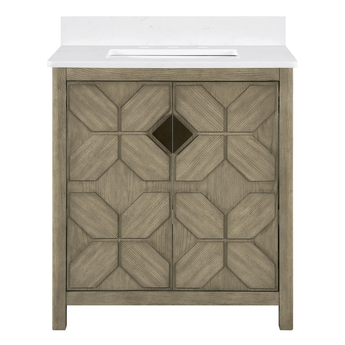 Emporia 30" Single Vanity with White Calacatta Vicenza Quartz Top
