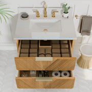 Waymart 30" Single Vanity With Pure White Quartz Top
