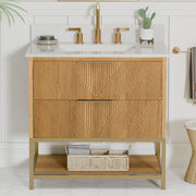 Waymart 30" Single Vanity With Pure White Quartz Top