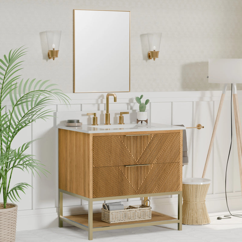 Waymart 30" Single Vanity With Pure White Quartz Top
