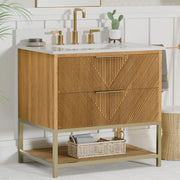 Waymart 30" Single Vanity With Pure White Quartz Top