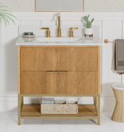 Waymart 30" Single Vanity With Pure White Quartz Top