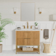 Waymart 30" Single Vanity With Pure White Quartz Top