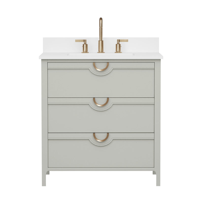 Yulan 30" Single Vanity With Pure White Quartz Top