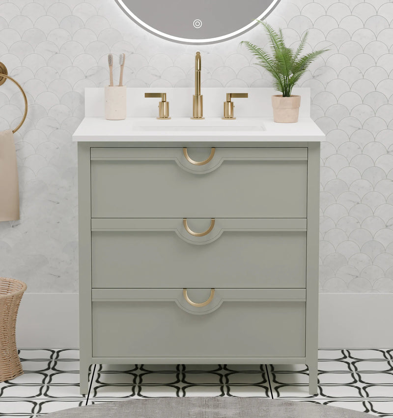 Yulan 30" Single Vanity With Pure White Quartz Top