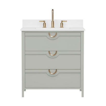 Yulan 30" Single Vanity With Pure White Quartz Top