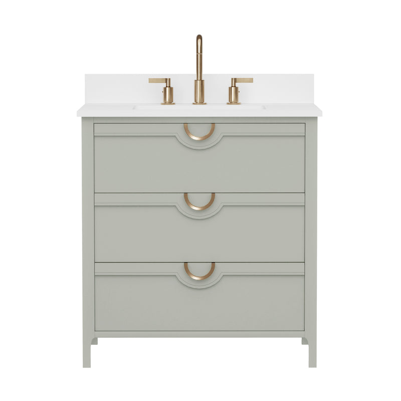 Yulan 30" Single Vanity With Pure White Quartz Top