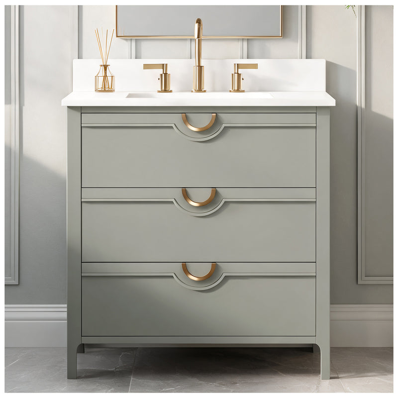 Yulan 30" Single Vanity With Pure White Quartz Top
