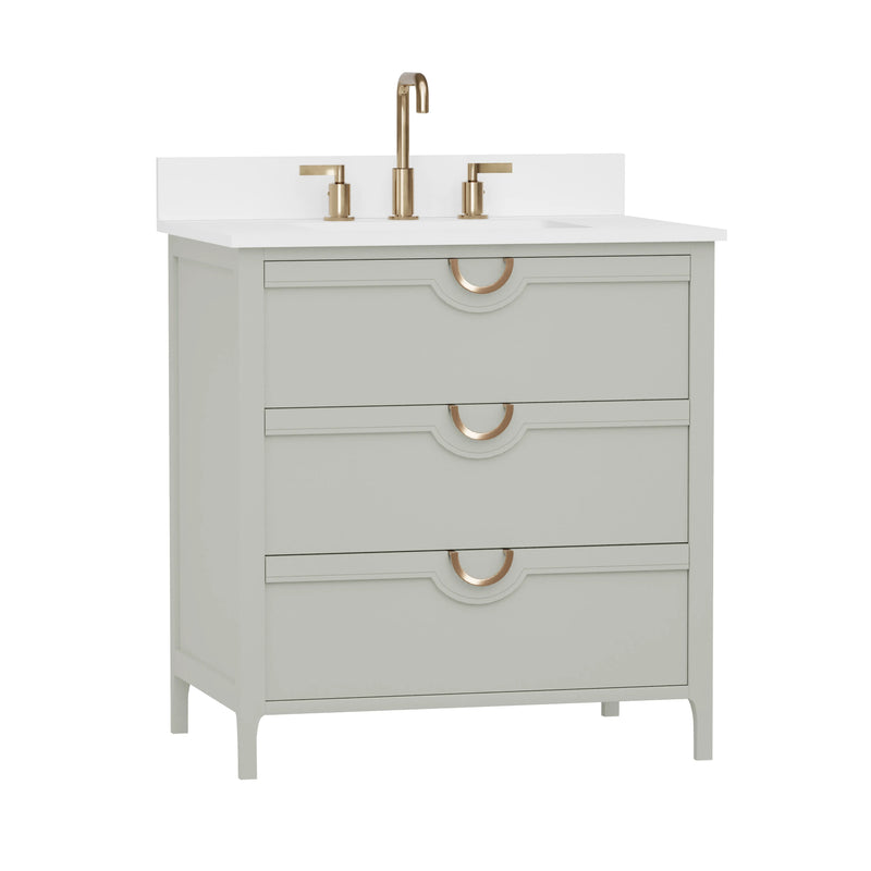Yulan 30" Single Vanity With Pure White Quartz Top