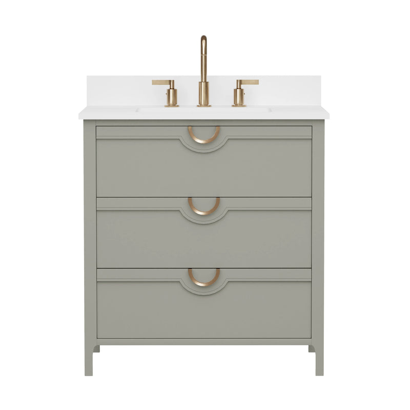 Yulan 30" Single Vanity With Pure White Quartz Top