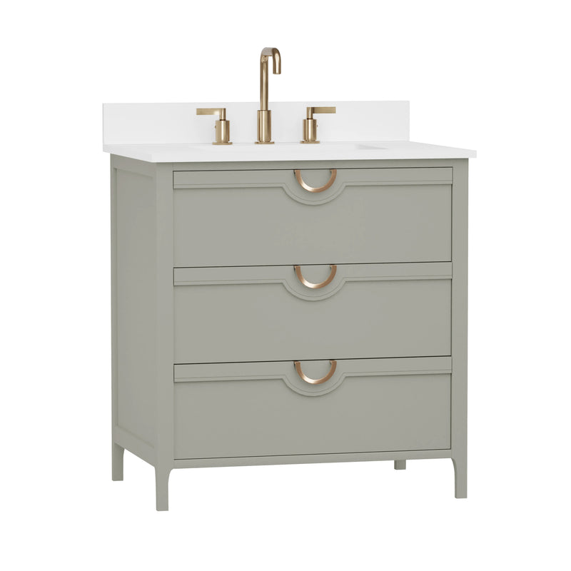 Yulan 30" Single Vanity With Pure White Quartz Top