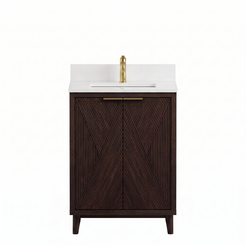 Summerville 24" Vanity Set with Pure White Quartz Countertop