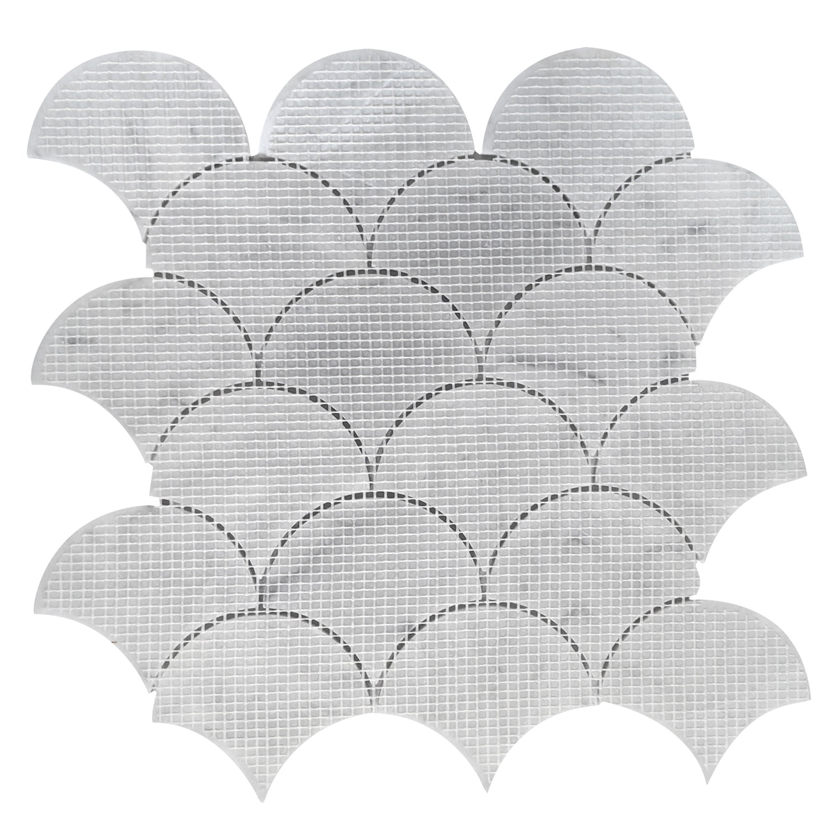 12-in x 12-in Polished Oriental White Shell Marble Mosaic Wall Tile( 5 sq. ft. /Box )